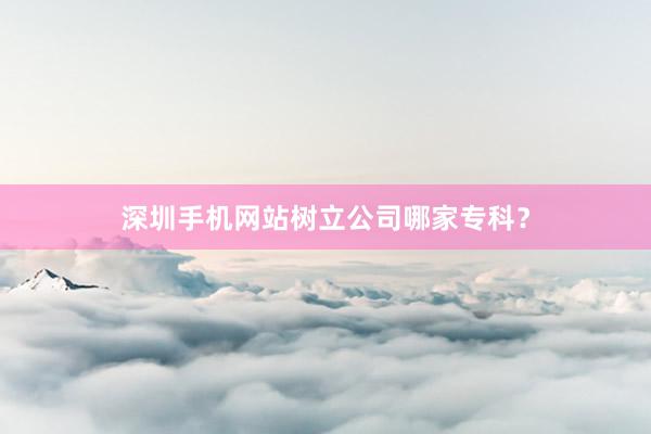 深圳手机网站树立公司哪家专科？
