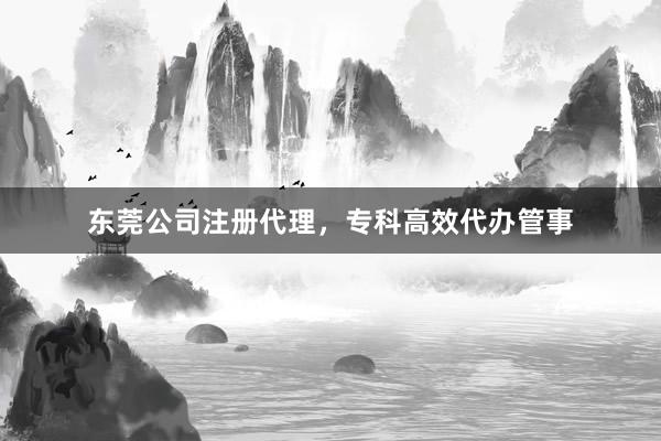 东莞公司注册代理，专科高效代办管事